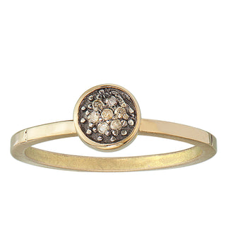 simple pave diamond ring - 14k 6mm stackable