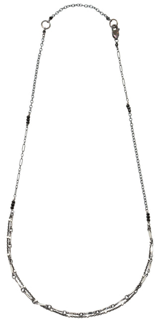 Layering chain necklace - oxidized silver
