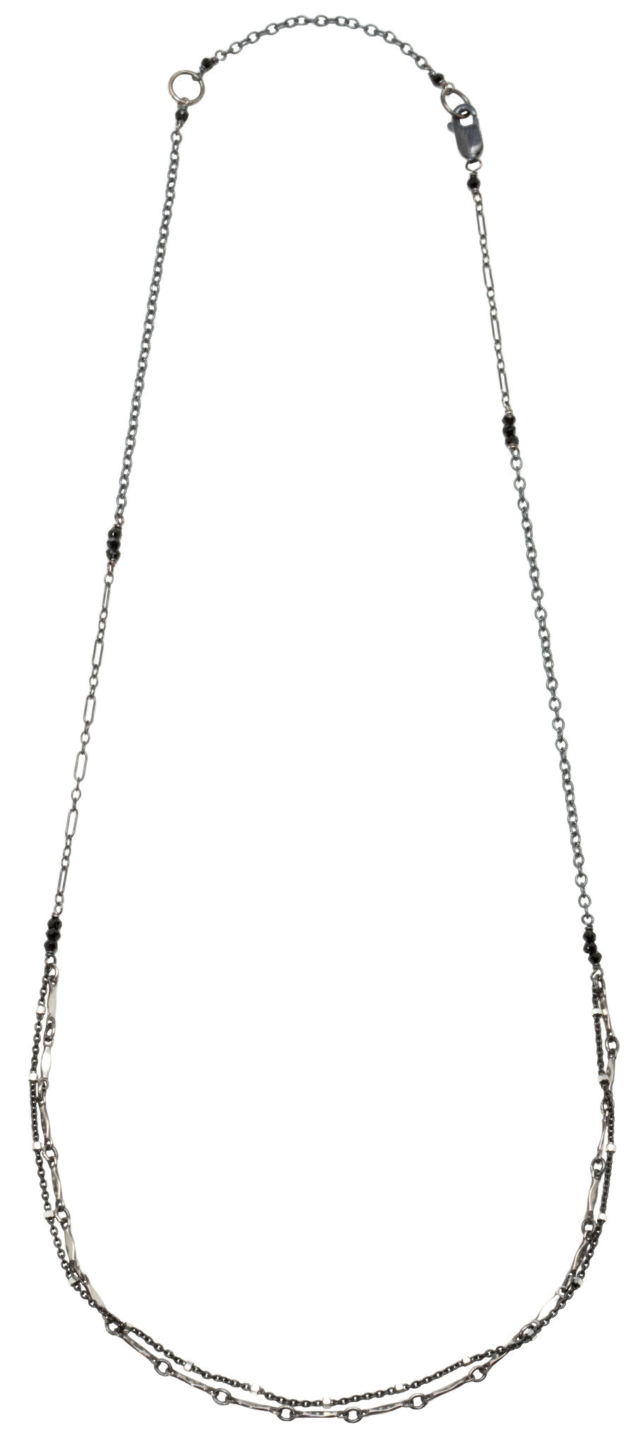 Layering chain necklace - black and silver