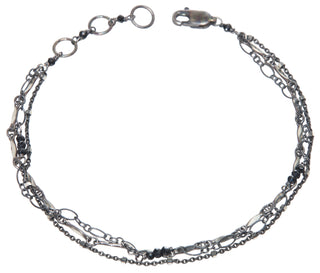 layering chain bracelet - oxidized silver