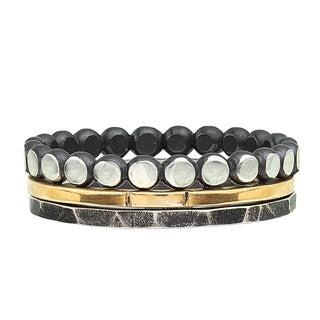 stackable ring set of 3 - one 14k yellow gold band