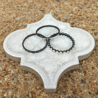 stackable ring - hammered and oxidized
