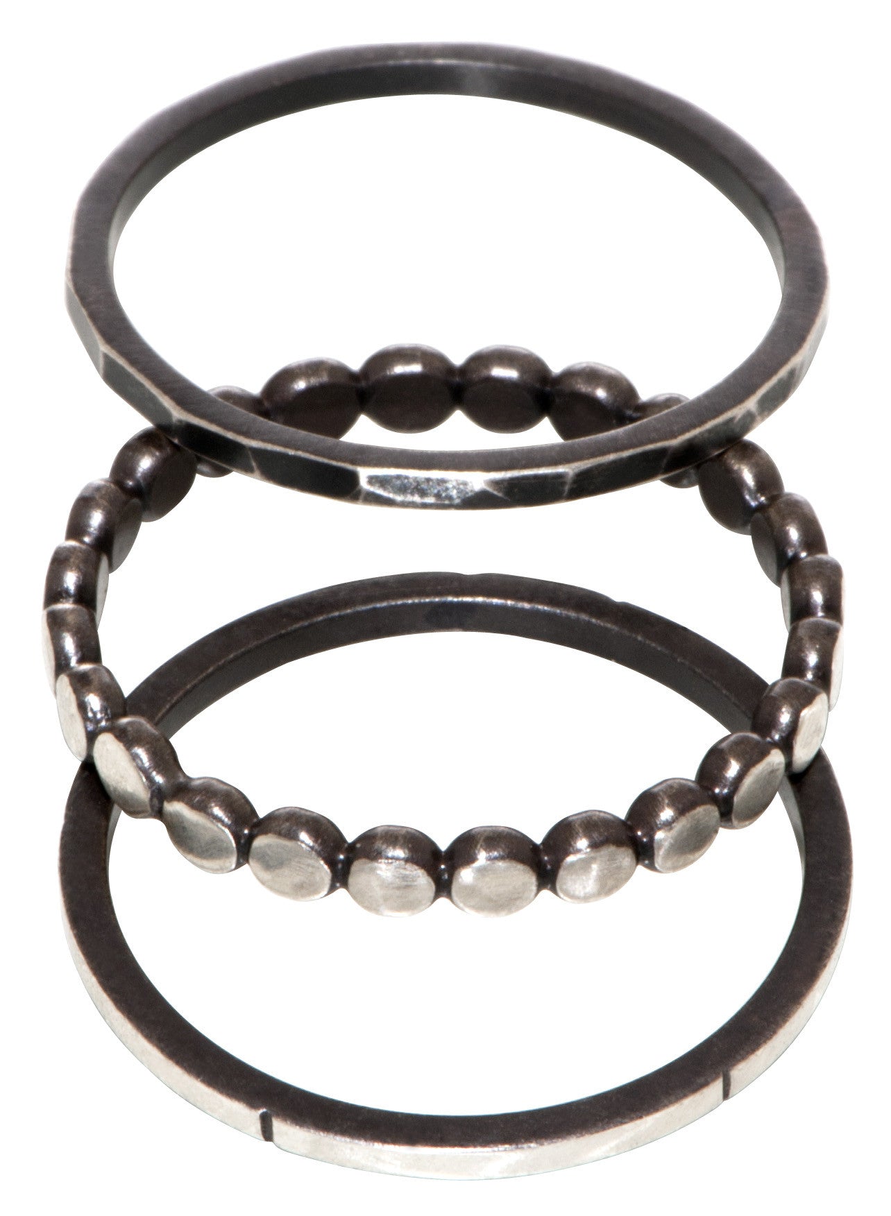 stackable ring - straight band with notches