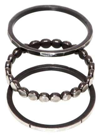 stackable ring - hammered and oxidized