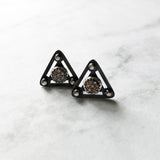 Geometric  Post Earrings - silver